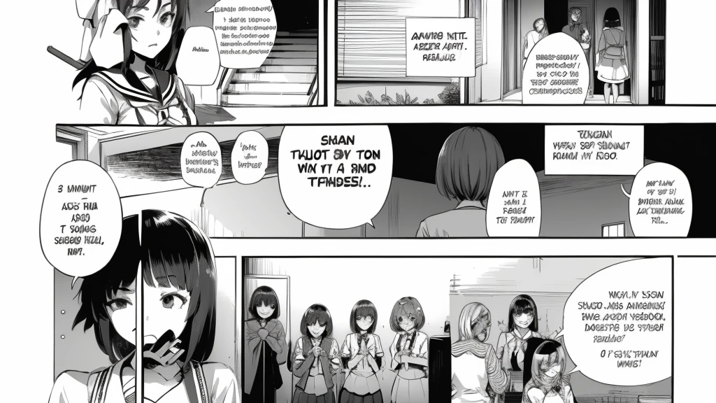 Group of school girls bullying a student , English text
