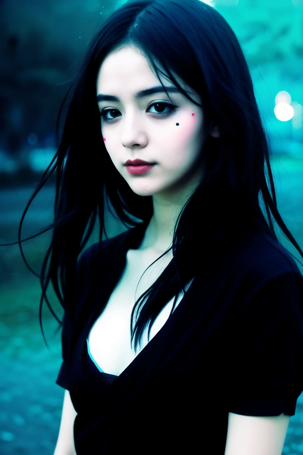 an anime style image of death, with glitches particle effects on your face