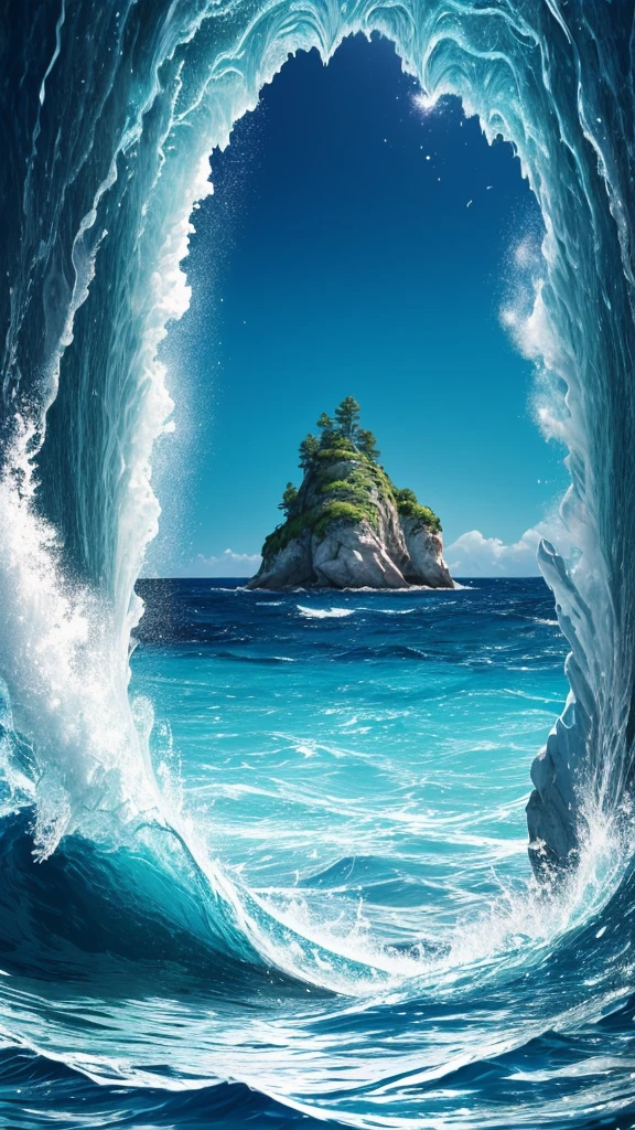 Sea opening in half, realisitic