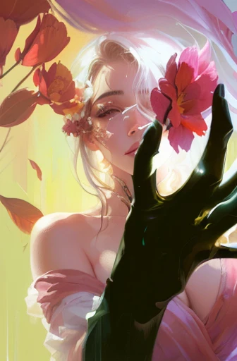 painting of a woman holding a flower in her hand, an expressive digital painting, expressive digital painting, soft digital painting, digital paiting, digital drawing, digital painting, speedpaint, digital paintting, a digital painting, digital matt painting, digtial painting, digitial painting, sultry digital painting, blurry and dreamy illustration, digital paintin, digital paint