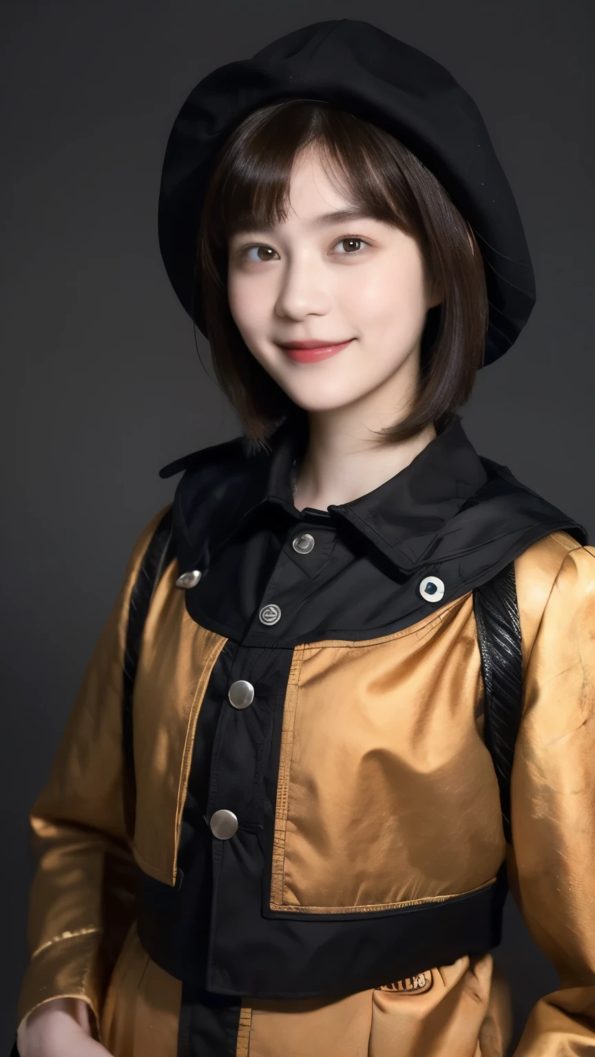 252 (An 18-year-old female and an 18-year-old male), (short hair),kind, lipstick, (Rembrandt-style painting), smile