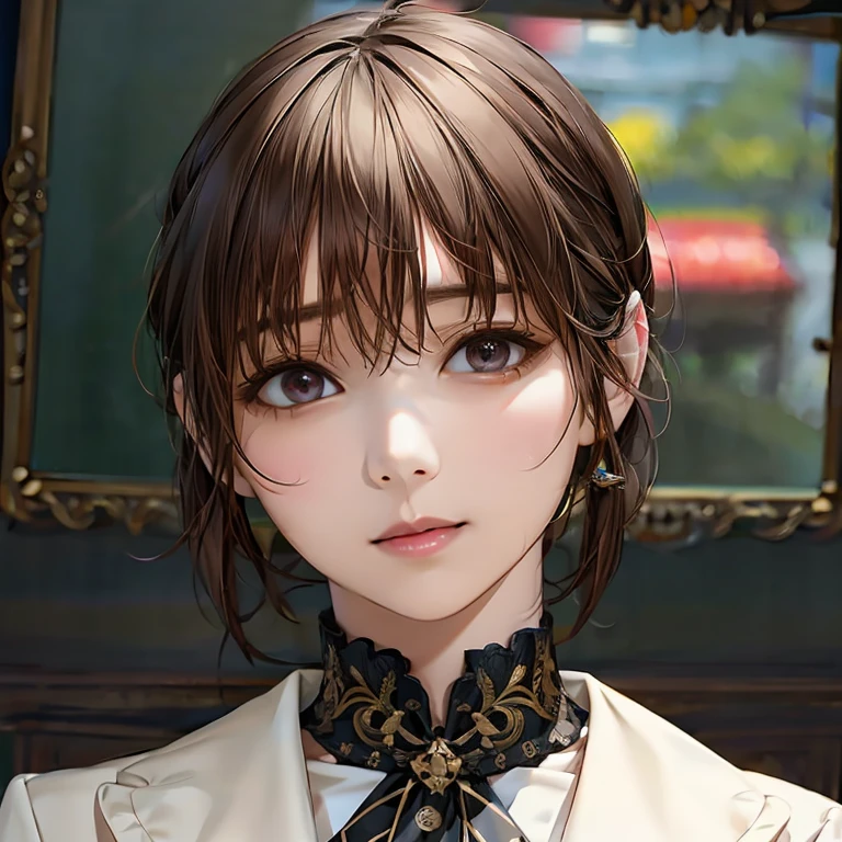 ((Highest quality)),(超High resolution),(Very detailed),(Detailed Description),((The best CG)),(masterpiece),Ultra-detailed art、(Highest quality、8K、32k、masterpiece)、(Realistic)、(Realistic:1.2)、(High resolution)、Very detailed、Very beautiful face and eyes、1 female、((Narrow eyes、Droopy eyes:1.4、fine grain))、Tight waist、Delicate body、(Highest quality、Attention to detail、Rich skin detail)、(Highest quality、8K、Oil paint:1.2)、Very detailed、(Realistic、Realistic:1.37)、Bright colors