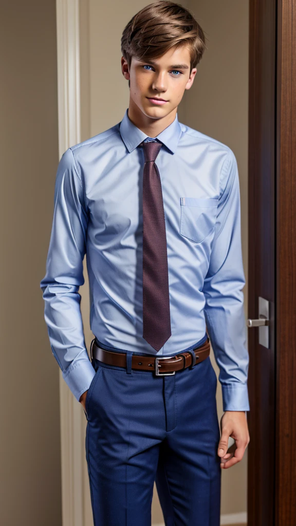 19 year old male wearing tie and lomg sleveed button up with belt and tucked in
4K HIGH REZ
Physical Description: Brown colored hair and skinny build. 5"5 and 150 LB. Blue eyes.
.