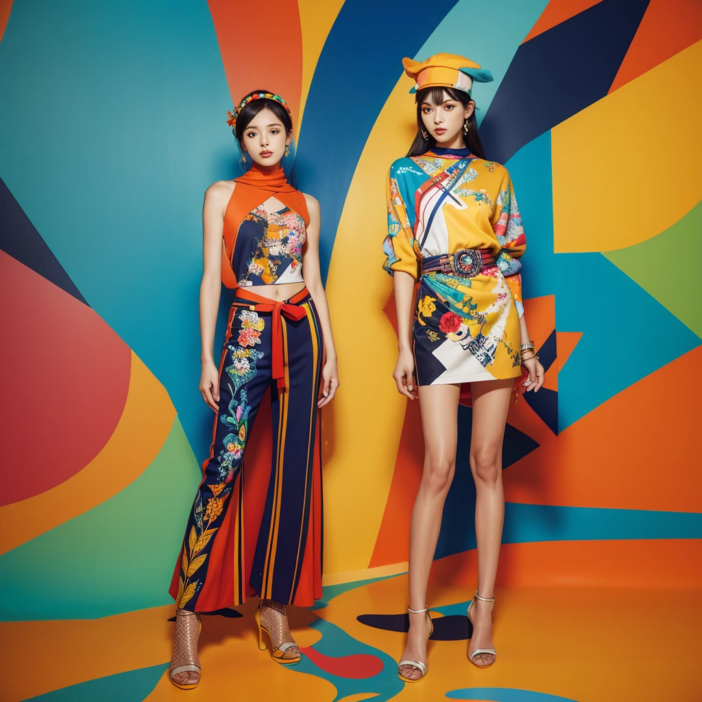 Hermes concept clothing art design colorful decorative painting