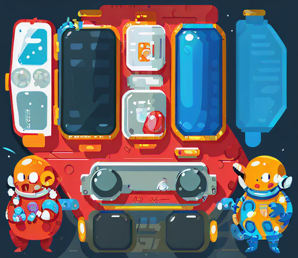 Vector,manual,No steps,High quality,Award-winning,Competition Picture, Space suit man cartoon, Heavy Line Drawing,Vehicles with steering wheels, Fusion Mecha Parts, highly detailed panel cuts,线条分割成Different colored tiles,Different colored tiles,Color blocks,Bright colors,Vibrant colors,Color contrast,Pictures with high color purity,Tianhe Logo,Mechanical car frame,There is a mechanical gripper in front of the car,Space suit,astronaut,Oxygen backpack,Oxygen tubes,Space suit pressure tube,finger,Reference black wireframe,
