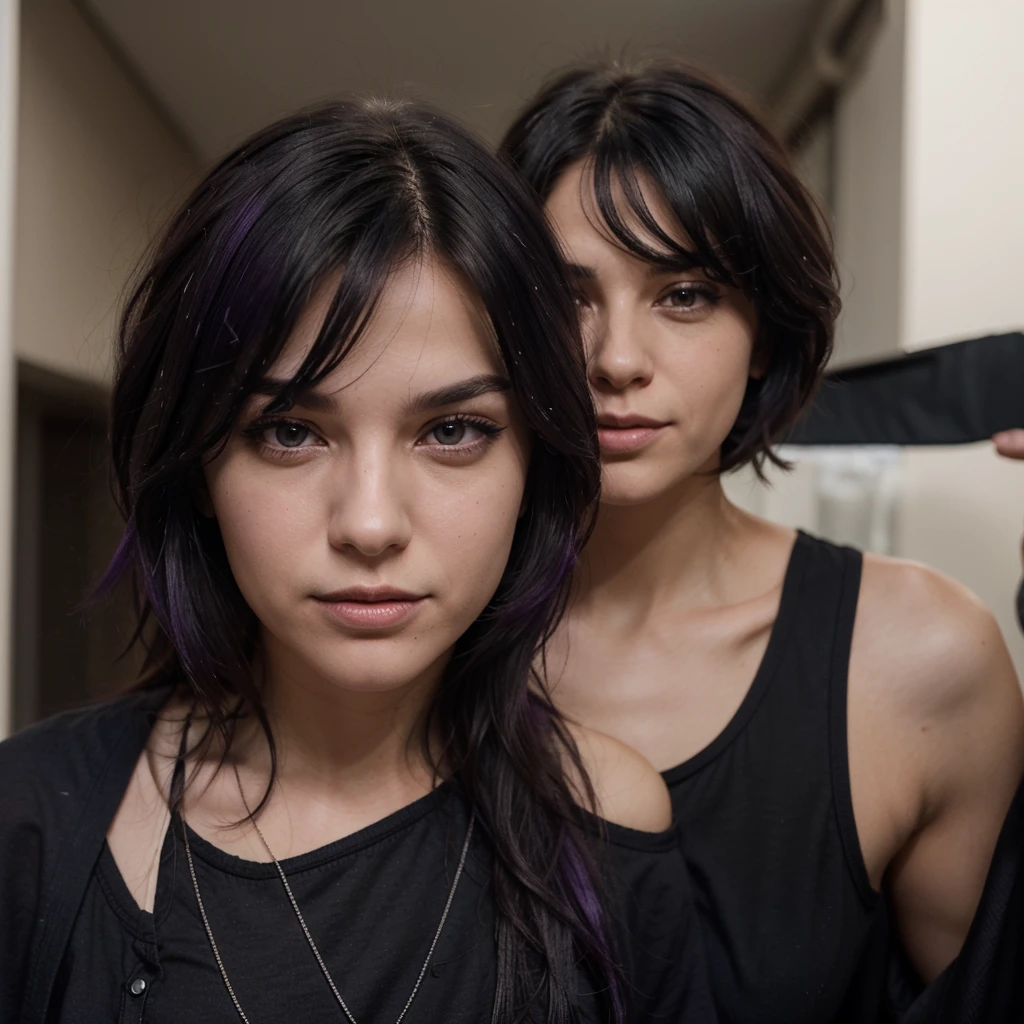 a man with no particular appearance was nothing to make fun of, I had wavy black-violet hair and dark purple eyes. My hair is not particularly spiky. 