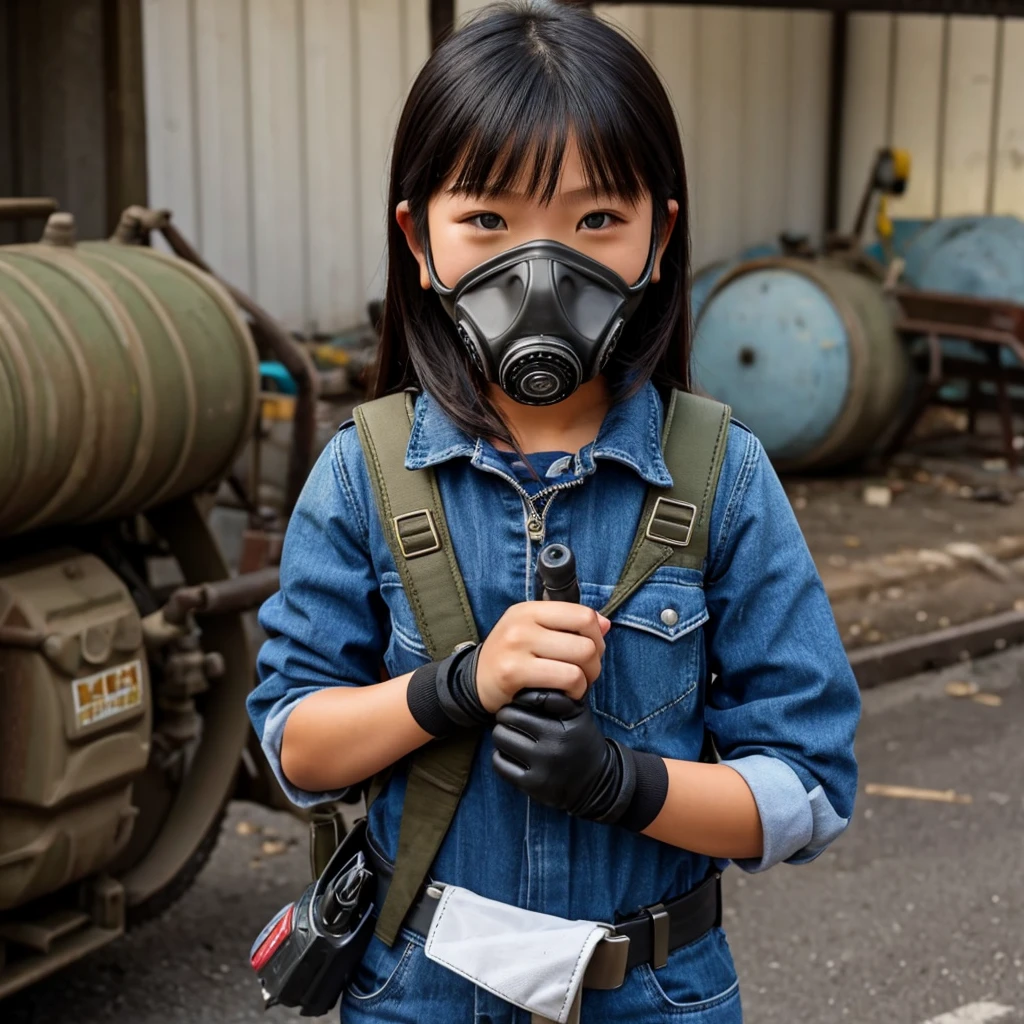 asian gas mask glove girl