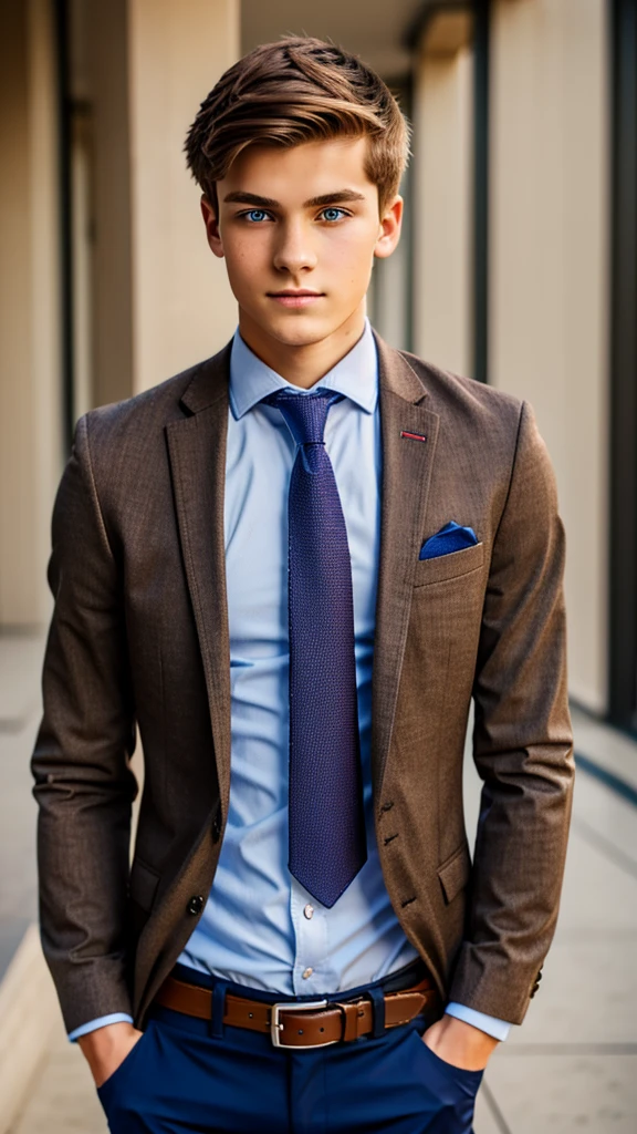 19 year old male wearing tie and lomg sleveed button up with blazer with belt and tucked in
4K HIGH REZ
Physical Description: Brown colored hair and skinny build. 5"5 and 150 LB. Blue eyes.
.