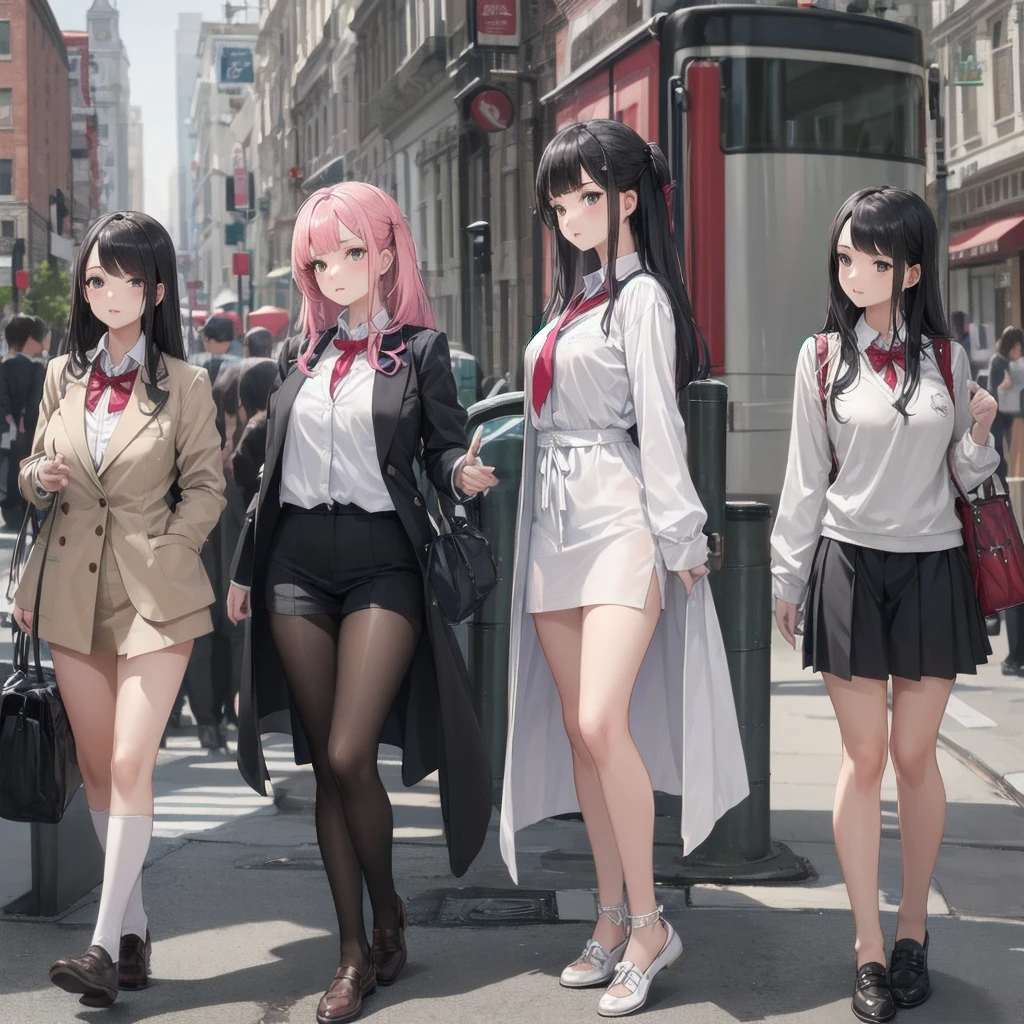Beautiful 16-year-old girl full body photo of ten female students