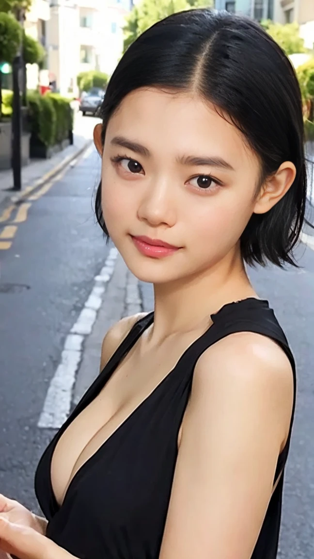 (8k、RAW Photos、highest quality、masterpiece:1.2)、(Realistic、Realistic)、1 Japanese girl、(((25 Years Old)))、(Short hair)、((Black Hair))、((Naked))、((Petite Woman))、(((Huge Breasts)))、skeletally correct、((small eyes))