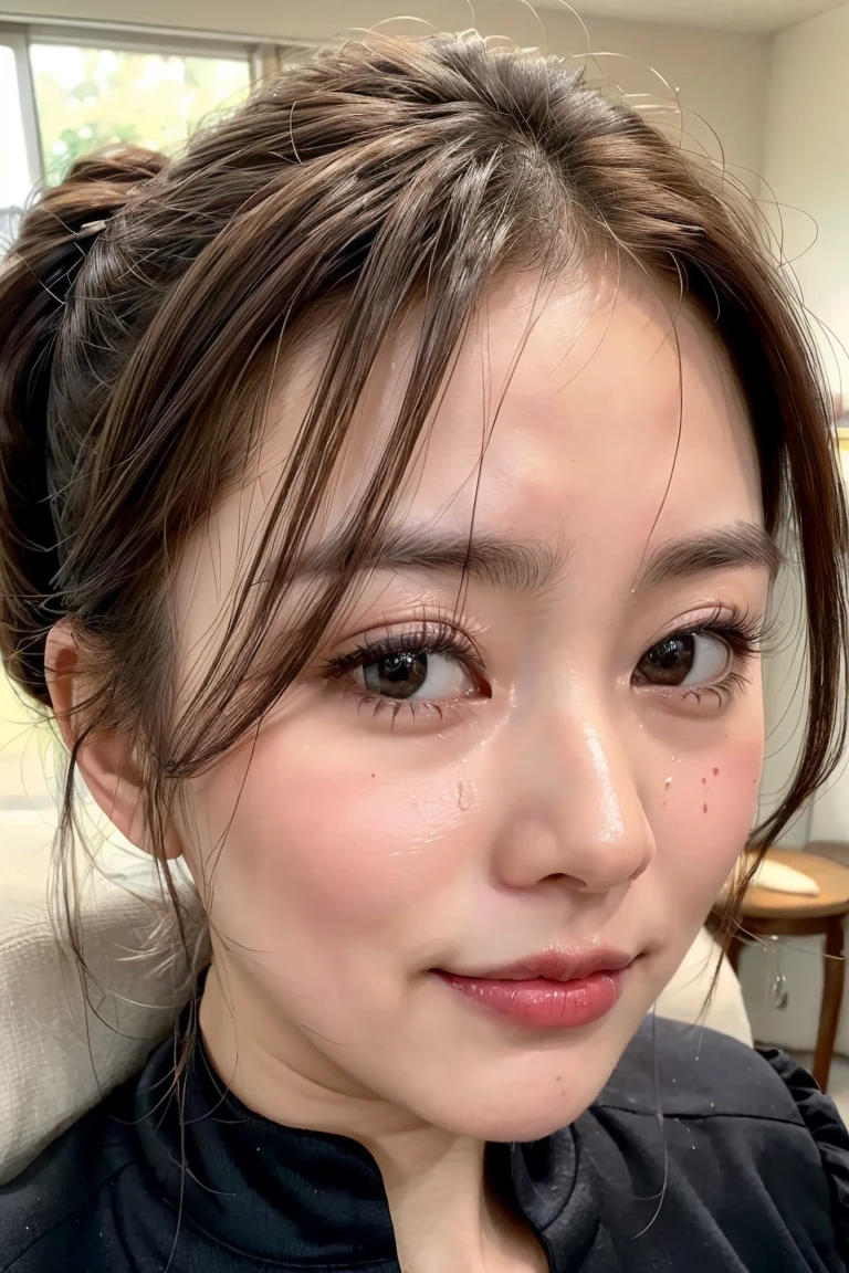 (Realistic:1.3、Ultra HD、Ultra-high resolution、8K、Japanese Housewife、寝室でfacial される女性:1.5、At the bed:1.4)、((Look Viewer:1.8))、(Extremely realistic skin texture:1.4)、(Realistic:1.3)、short hair、((Embarrassed expression:1.5))、(blonde:1.5)、48-year-old woman、Mature Woman、Ponytail Hairstyles、(Brown eyes:1.3)、(Face close-up:1.2)、(Sweaty:1.2)、(Nipplesを見せる:1.4)、((衣服から突き出たNipples,))、dress、美しいNipples、Nipples、Drooling、((facial:1.4、Blowjobチオ、facial ejaculation:1.4、Bukkake))、((Browsing Caution:1.4、Blowjob))