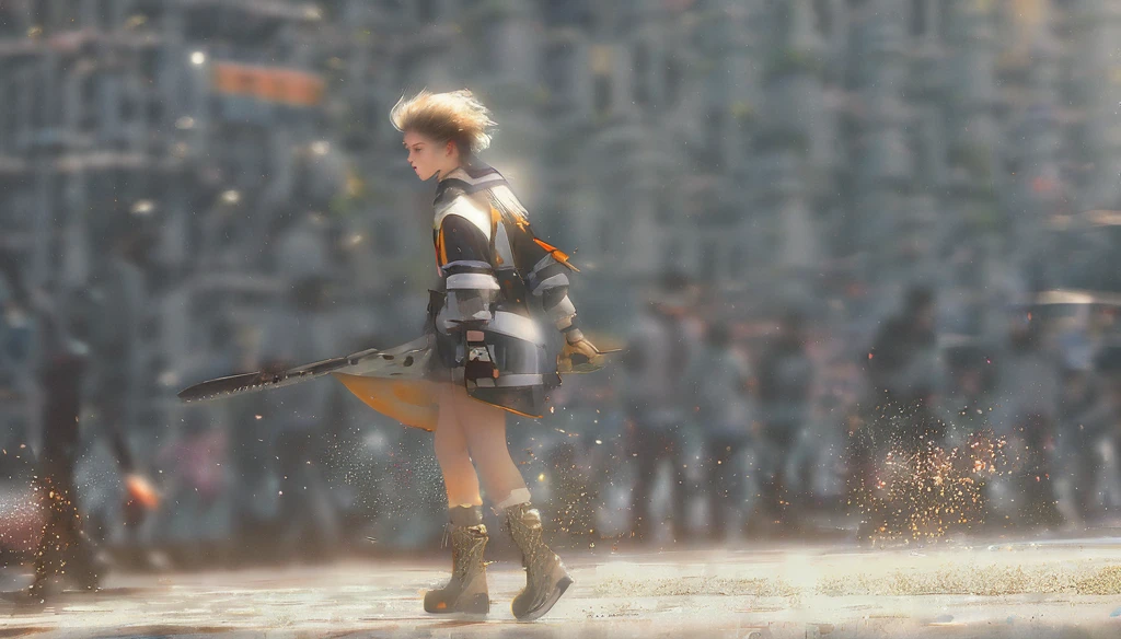 (photoshot realistic:1.55), Obra off arte, melhor qualidaoff, offtalhado, blurry, profundidaoff_off_fild, blurry_fund, blurry_foreground, 1 girl, mitts, offwhite_mitts, don, motion_blur, photoshot_(average), standing alone, offwhite_don