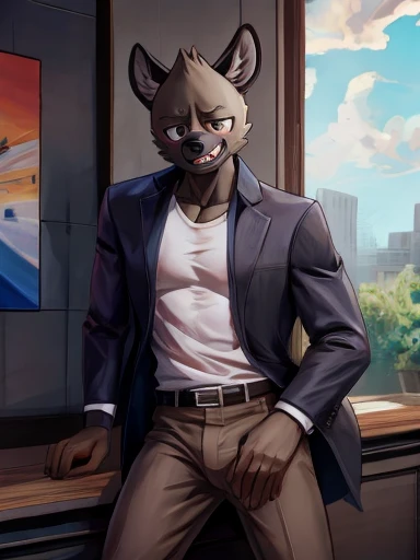 Haida from aggratzuko haida muscular and big chest and big penis under his clothes and gay