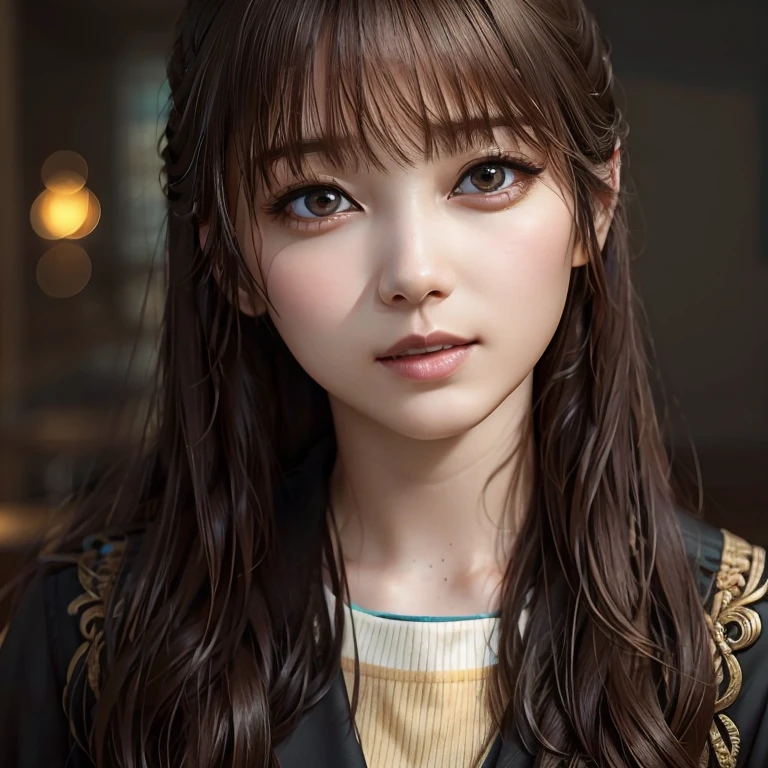 ((Highest quality)),(超High resolution),(Very detailed),(Detailed Description),((The best CG)),(masterpiece),Ultra-detailed art、(Highest quality、8K、32k、masterpiece)、(Realistic)、(Realistic:1.2)、(High resolution)、Very detailed、Very beautiful face and eyes、1 female、((Narrow eyes、Droopy eyes:1.4、fine grain))、Tight waist、Delicate body、(Highest quality、Attention to detail、Rich skin detail)、(Highest quality、8K、Oil paint:1.2)、Very detailed、(Realistic、Realistic:1.37)、Bright colors