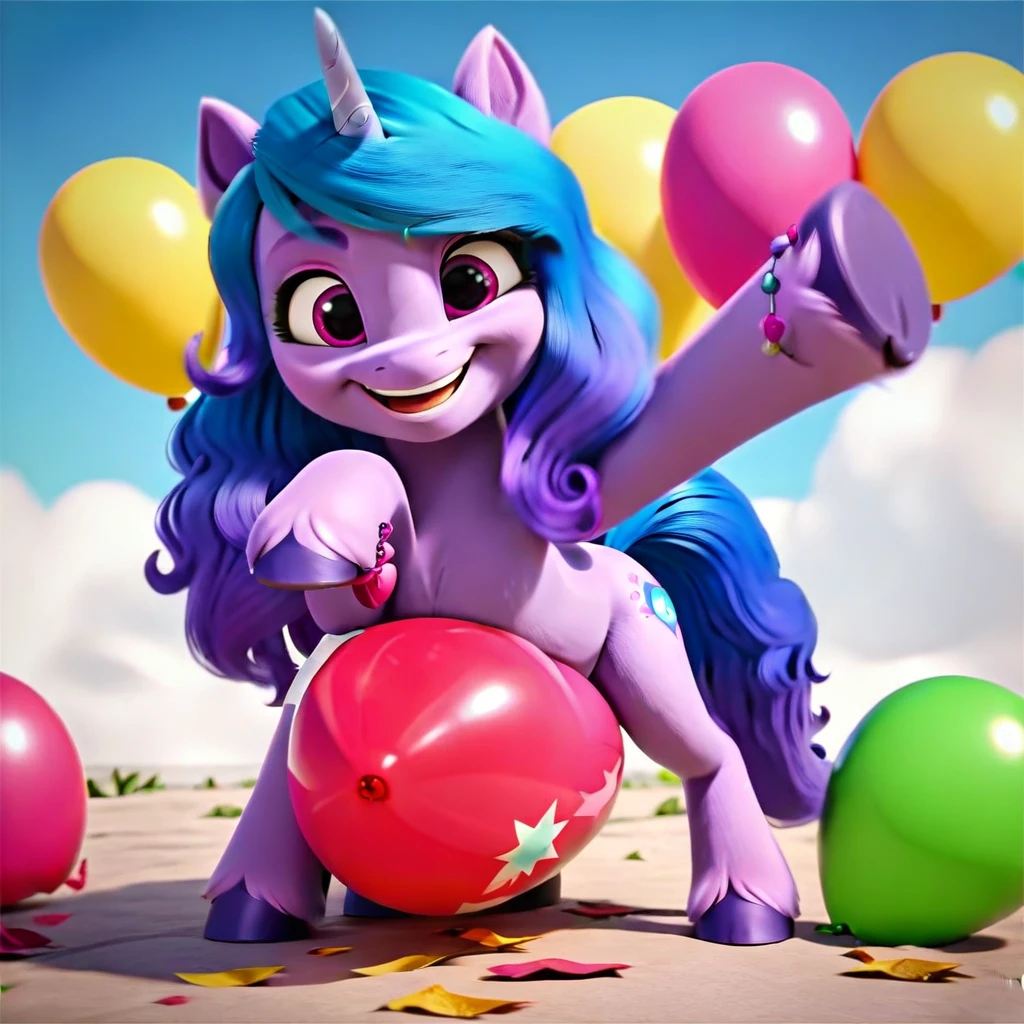 score_9, score_8_up, score_7_up, score_6_up, score_5_up, score_4_up, 
female, Izzy Moonbow, solo, looner, nonpop, balloon nonpop, detailed background, party, selfie, fanservice, plot, balloon fetish, balloon support, 3d, hd, 4k, solo,
safe, rating safe,
spread legs, plot, blowing up balloons, balloon blowing, wide hips, arched back, overinflated balloon, tight balloon, necked balloon, translucent balloon, white star print on balloon, balloon inflation,
motion blur, bouncing, squeaking, noisy, loud,
My Little Pony: Make Your Mark, My Little Pony: A New Generation, cinematic, dynamic angle, depth of field, bloom, subsurface scattering