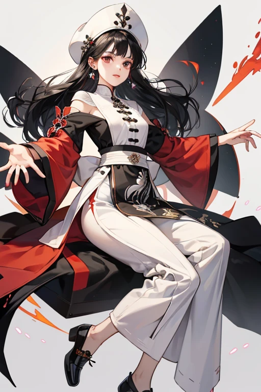 Bọ rùa had long black hair and dark eyes.She wore a white conical hat with a frontal design of a flying ladybug and flowers, and she wore the earrings. Her áo dài included a red tunic with black dots and black edges on the sleeves, collar, and flaps. The front flap of the tunic over the  features designs of black curls connected to the black edges and a white flower button with a black center over it. Also, she wore black trousers and black shoes.  SPARKLE; GLITTER