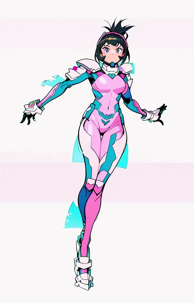 (My Hero Academia Style), (((Agnes Gru))), (((Despicable Me))), (((1Girl))), (((solo))), (((grow up))), (((female))), (((young woman))), (((teenager))), (((medium breasts))), (((wide hips)) ), (((toned thighs))), (((slightly marked muscles))), (((Futuristic White Armor with neon pink details))), (((Futuristic armor with neon pink details))), (((Futuristic armor))), (((White armor with neon pink details))), (((white armor))), (((armor with neon pink details))), (((black hair))), (((straight bangs))), (((high ponytail))), (((neon pink face shield visor))), (((face shield type visor))), (((pink face shield type visor))), (((neon face shield type visor))), (((perfect anatomy))), (((perfect hands))), (((perfect face))), (((super detailed))), ((((full body photo:1.5)))),