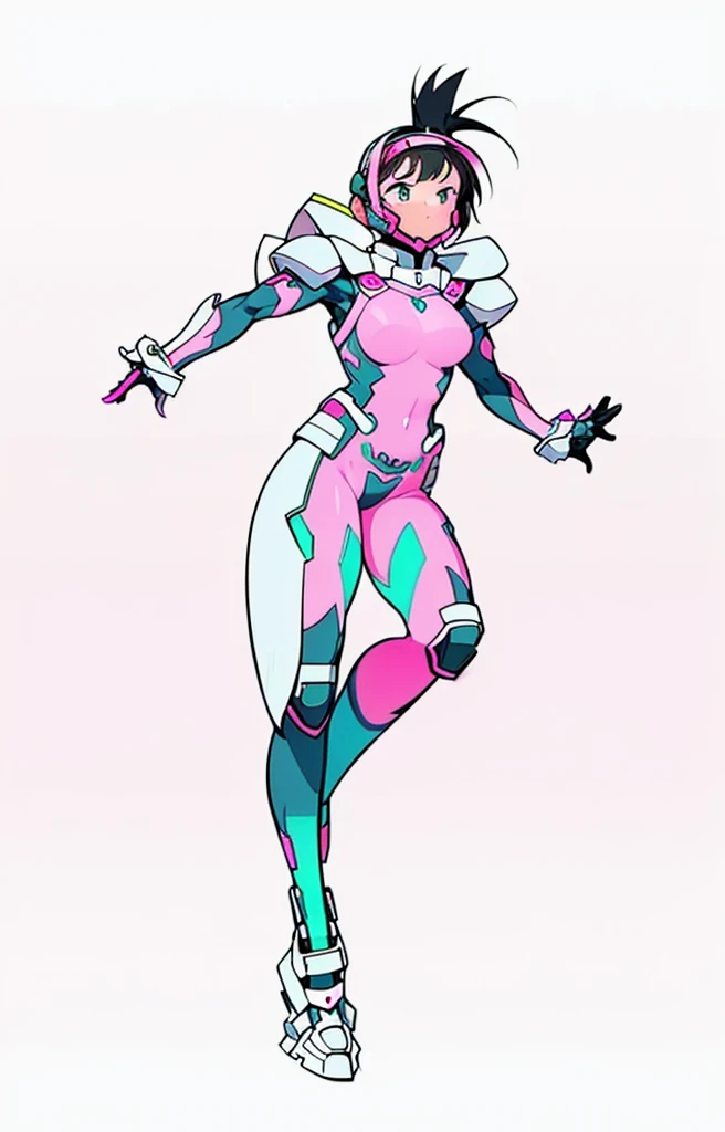 (My Hero Academia Style), (((Agnes Gru))), (((Despicable Me))), (((1Girl))), (((solo))), (((grow up))), (((female))), (((young woman))), (((teenager))), (((medium breasts))), (((wide hips)) ), (((toned thighs))), (((slightly marked muscles))), (((Futuristic White Armor with neon pink details))), (((Futuristic armor with neon pink details))), (((Futuristic armor))), (((White armor with neon pink details))), (((white armor))), (((armor with neon pink details))), (((black hair))), (((straight bangs))), (((high ponytail))), (((neon pink face shield visor))), (((face shield type visor))), (((pink face shield type visor))), (((neon face shield type visor))), (((perfect anatomy))), (((perfect hands))), (((perfect face))), (((super detailed))), ((((full body photo:1.5)))),