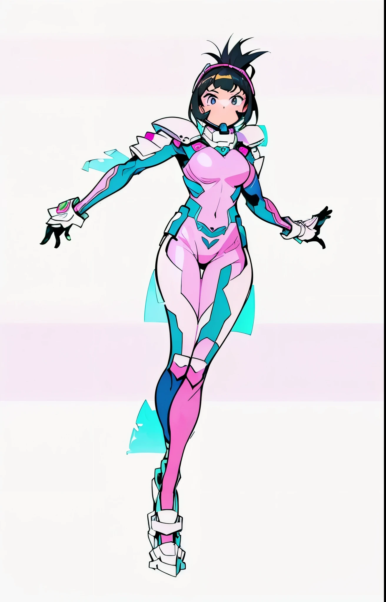 (My Hero Academia Style), (((Agnes Gru))), (((Despicable Me))), (((1Girl))), (((solo))), (((grow up))), (((female))), (((young woman))), (((teenager))), (((medium breasts))), (((wide hips)) ), (((toned thighs))), (((slightly marked muscles))), (((Futuristic White Armor with neon pink details))), (((Futuristic armor with neon pink details))), (((Futuristic armor))), (((White armor with neon pink details))), (((white armor))), (((armor with neon pink details))), (((black hair))), (((straight bangs))), (((high ponytail))), (((neon pink face shield visor))), (((face shield type visor))), (((pink face shield type visor))), (((neon face shield type visor))), (((perfect anatomy))), (((perfect hands))), (((perfect face))), (((super detailed))), ((((full body photo:1.5)))),