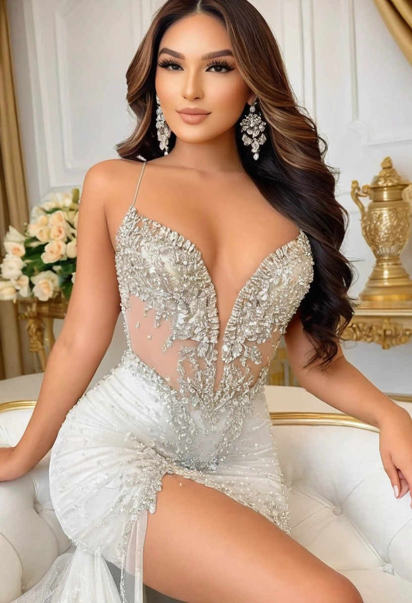 ((high quality:1.2)), (8k), extremely detailed, ((High detail:1.2)), ((best resolution:1.4)), (HotLexi woman), Solo, 24 years old female, (dress),