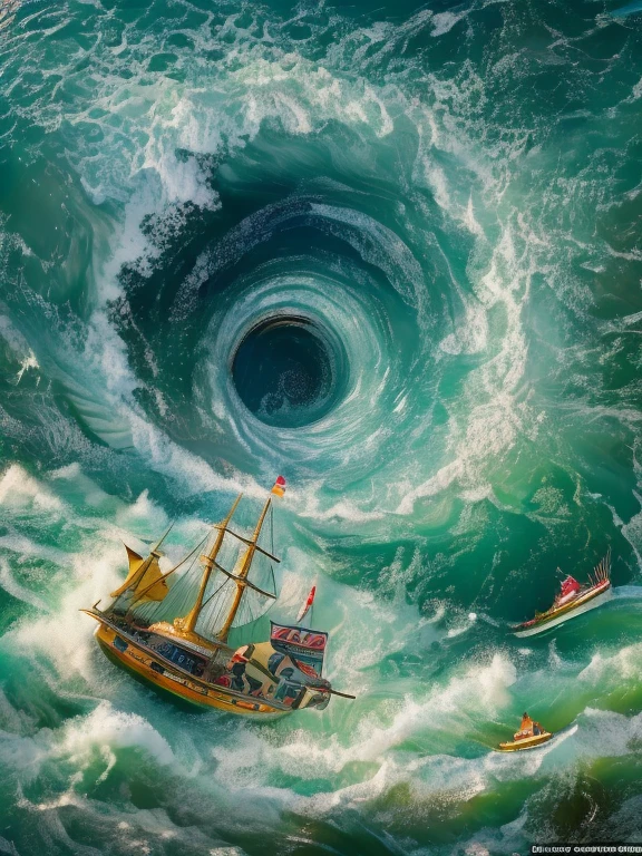 ８ｋ、Masterpiece、In the middle of the ocean、Big Whirlpool、Undersea City、A sailing ship caught in a whirlpool