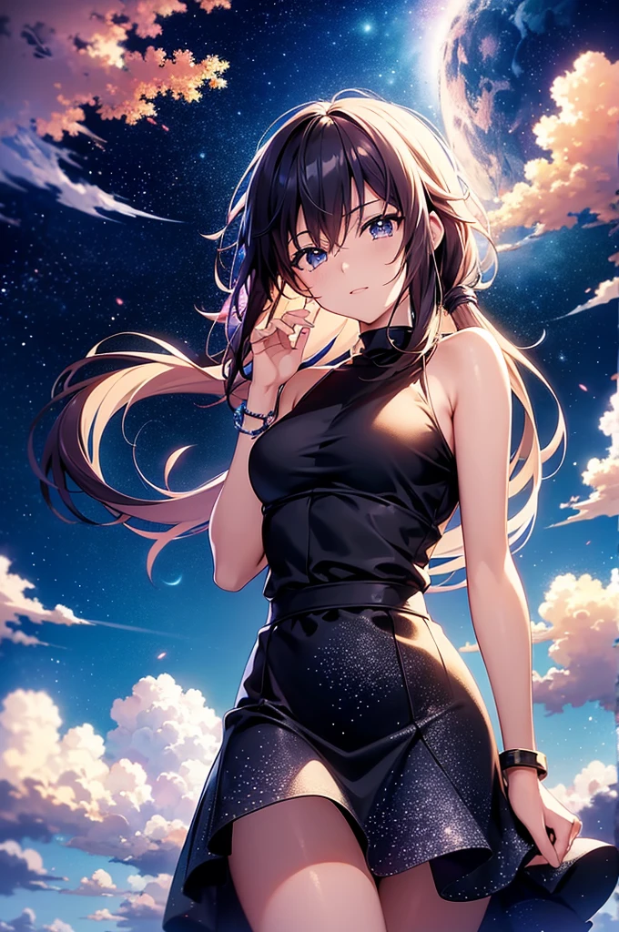 anime scenery of a guy and a girl standing on a rock looking at the sky, cosmic skies. by makoto shinkai, makoto shinkai cyril rolando, beautiful anime scene, romantic anime scene, anime sky, anime art wallpaper 4 k, anime art wallpaper 4k, anime art wallpaper 8 k, anime beautiful peace scene, in style of makoto shinkai, 4k anime wallpaper