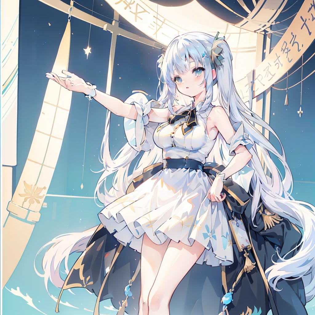 Cute anime girl in beautiful clothes, Azure Lane style,anime goddess,Anime style 4k, Perfect body, Perfect big breasts,((best quality, 8K, masterpiece :1.3)),White，((best quality, 8K, masterpiece :1.3)),anime stlye,character design,full body,outfit design,cute, royal，Large Breasts，Punk style