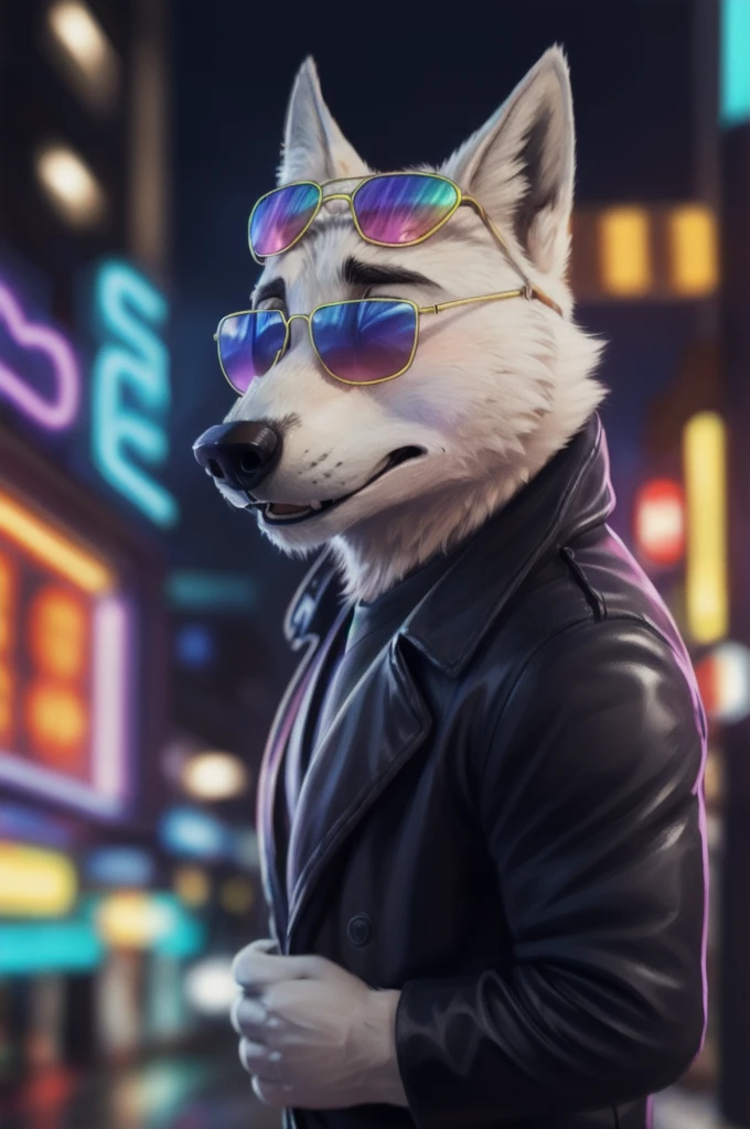 cute cartoon of a (gary \(zootopia\)) wearing a (leather jacket) and (sunglasses), solo, wolf, white fur,
BREAK,
background gay bar, neon lights, sexual depravity,
BREAK, (intricate, high detail, film photography, soft focus, RAW candid cinema, photorealism, realistic, photorealistic, analog style, subsurface scattering, masterpiece, best quality, ultra realistic, 8k),
