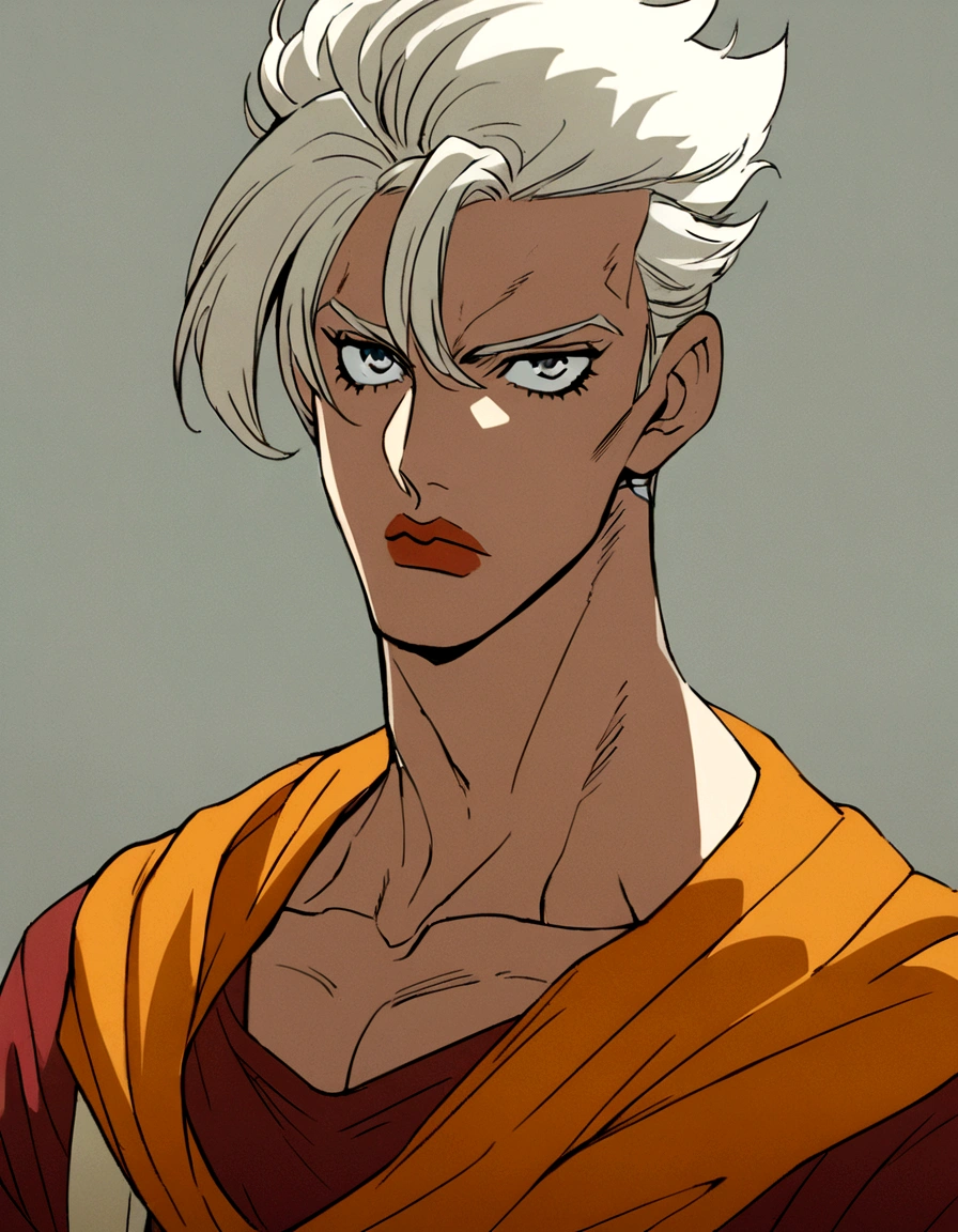 There is a man, about 19 years old, high quality, anime drawing, jojo style