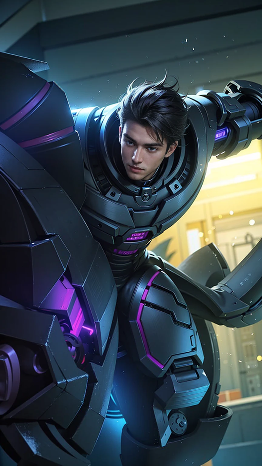 Handsome boy, best quality, photo, 4k,looking at viewer,full body,wear platinum armor,
