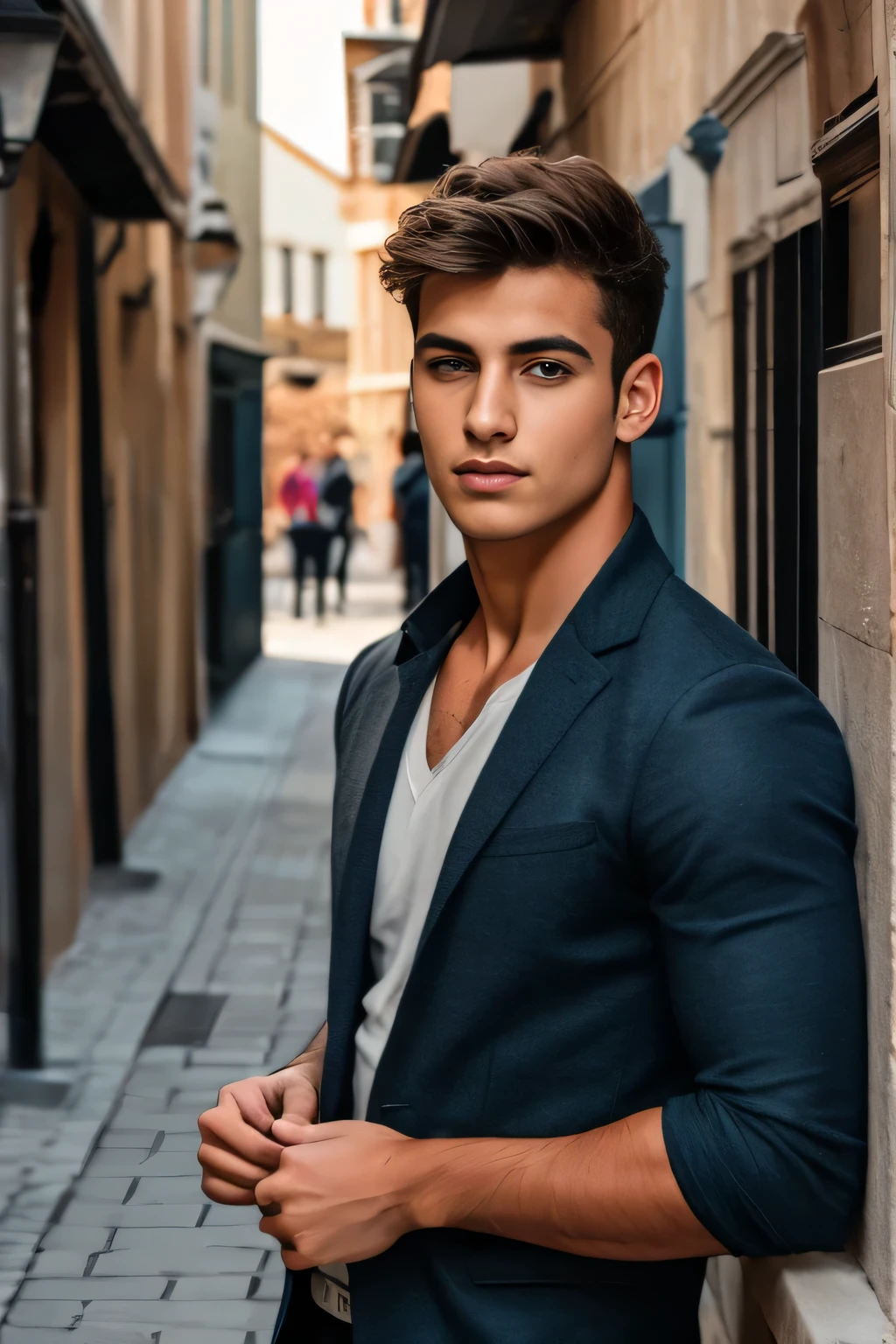 4K photograph, amateur photo posted to facebook ,handsome men ,street