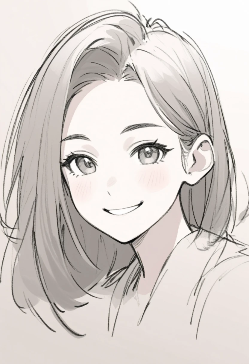 Picture of smiling woman, My Profile, My character concept portrait, Girl sketch, Small person portrait, Caricature, Half Body Portrait, Rough pencil sketch, A quick sketch, Cartoon portrait, Half Body Portrait, Pencil doodle, Half-length portrait, Simple picture, Face Sketch, Doodle sketch, Head-centered portrait