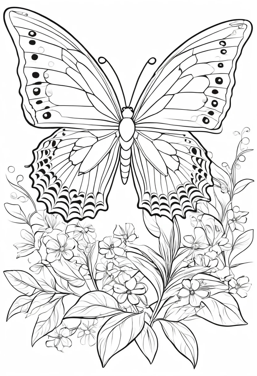 coloring page for kids, butterfly
