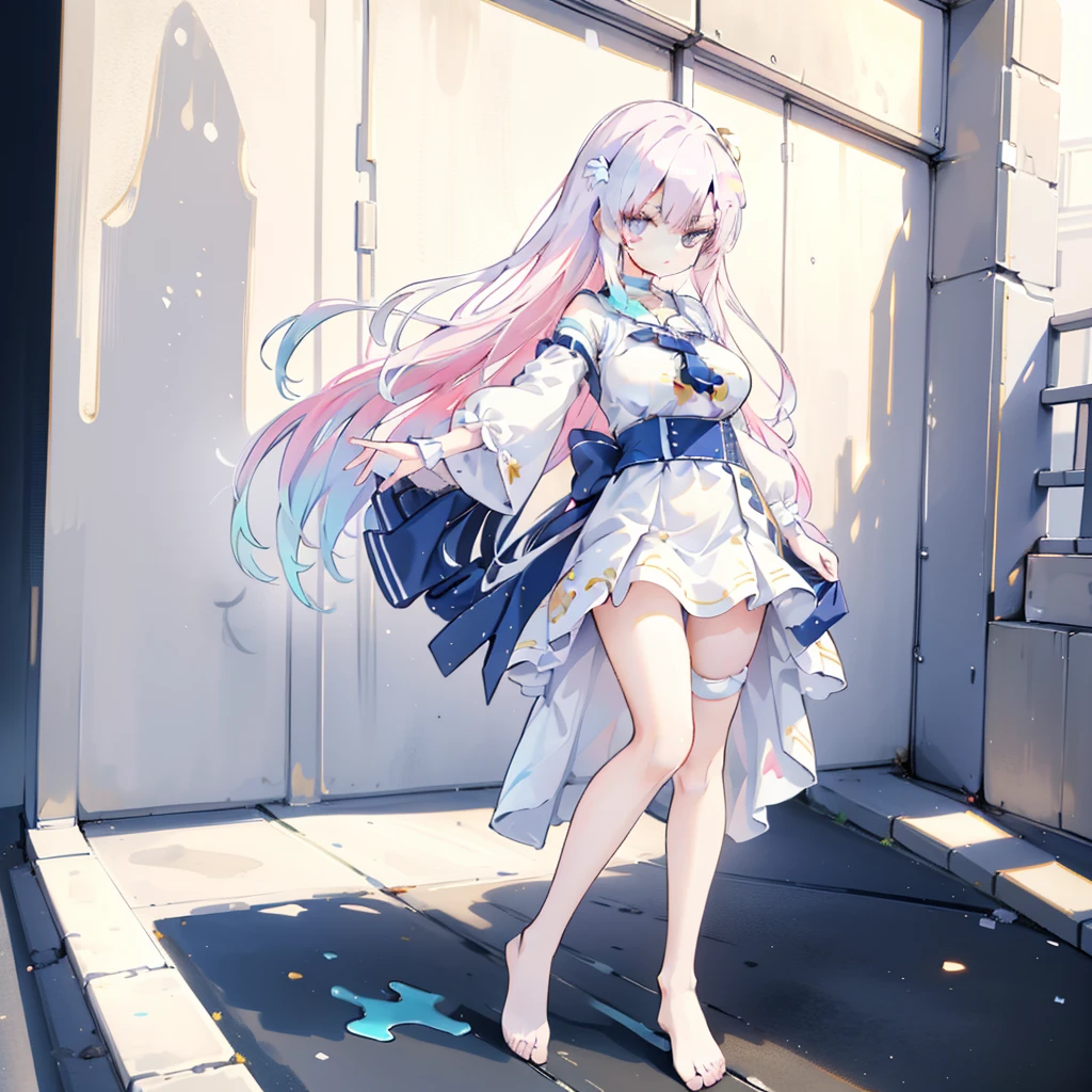 Cute anime girl in beautiful clothes, Azure Lane style,anime goddess,Anime style 4k, Perfect body, Perfect big breasts,((best quality, 8K, masterpiece :1.3)),White，((best quality, 8K, masterpiece :1.3)),anime stlye,character design,full body,outfit design,cute, royal，Large Breasts，Punk style