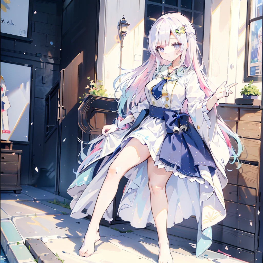 Cute anime girl in beautiful clothes, Azure Lane style,anime goddess,Anime style 4k, Perfect body, Perfect big breasts,((best quality, 8K, masterpiece :1.3)),White，((best quality, 8K, masterpiece :1.3)),anime stlye,character design,full body,outfit design,cute, royal，Large Breasts，Punk style