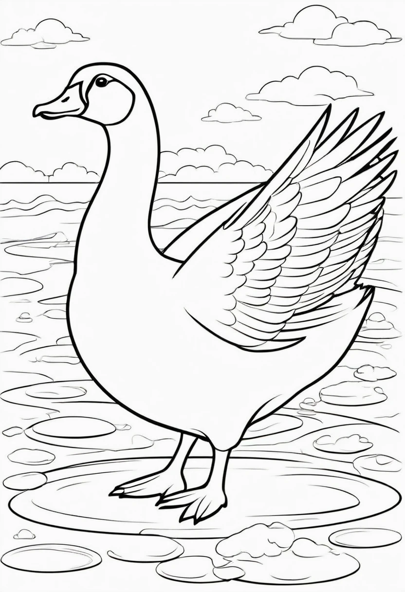 coloring page for , goose