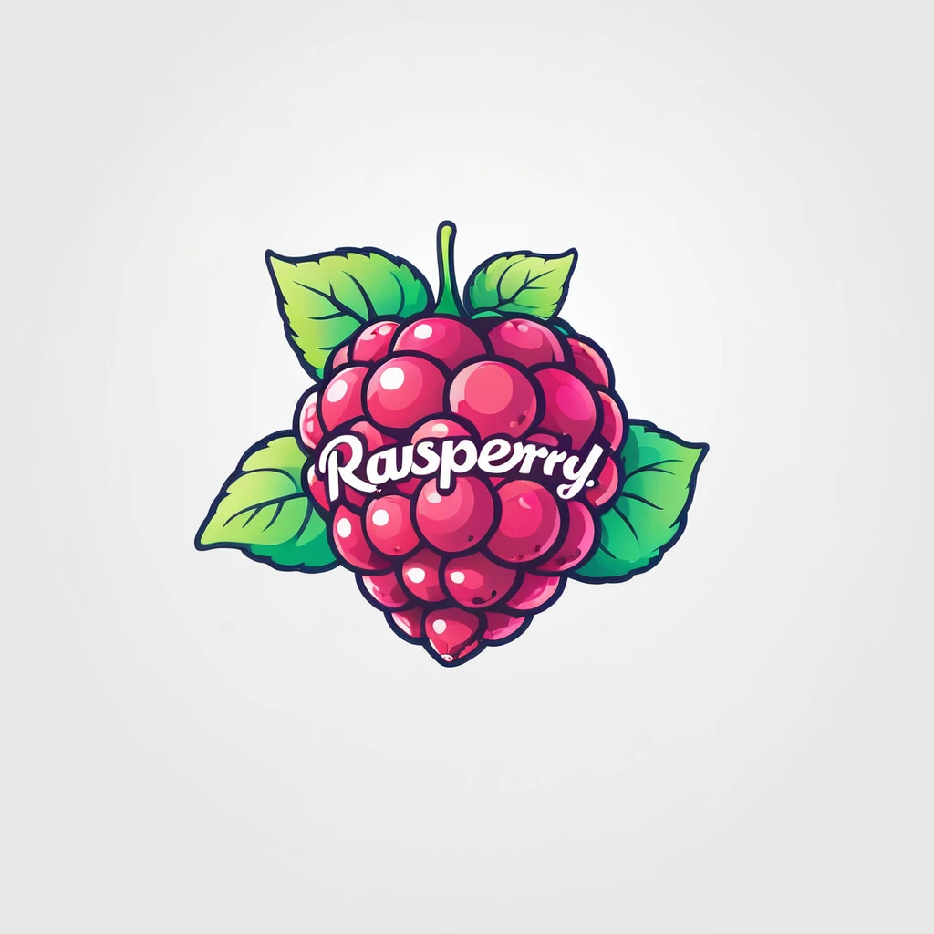 「Raspberry!」 cursive cute logo design, correct spelling, commercial design, plain background, sharp focus, vivid colors, pop, modern, sophisticated and eccentric, full of vitality, lively, minimalist, high quality, detailed, (best quality,4k,8k,highres,masterpiece:1.2), ultra-detailed, (realistic,photorealistic,photo-realistic:1.37)