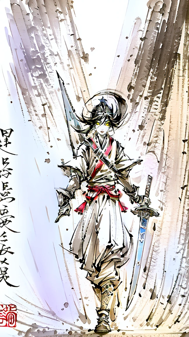 warrior,Carrying a sword,whole body,masterpiece,Highest quality,Ultra-high resolution,4K,Very detailed,8K
