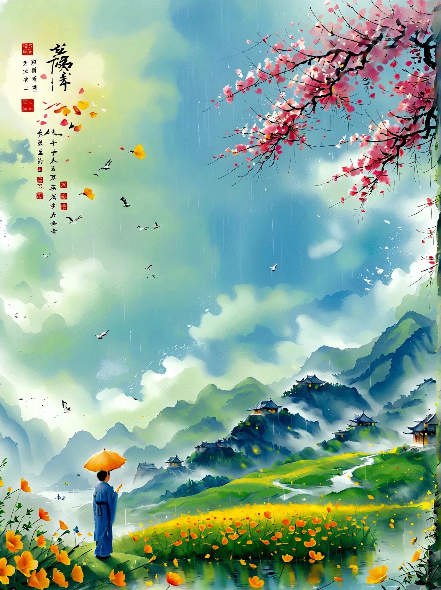 spring,1girl,((beautiful eyes)),((Perfect and refined limbs)),Sitting,在Grass地上,tent,flower,outdoor,Tree,landscape,daytime,Sky,cloud,Grass,橙flower,白flower,nature,Vague,红flower,(masterpiece,Best quality:1.2),lifelike,Reality,梦幻般的Light芒,错综复杂的detail,Ultra Detailed,detail,High contrast,美丽细致的Light芒,Bright,更多detail,精细发Light,very fine 8K CG wallpaper,Depth of Field,Abuse of color difference,Soft colors,非常精致的Light线,眩Light,Light,Light粒子,reflection,