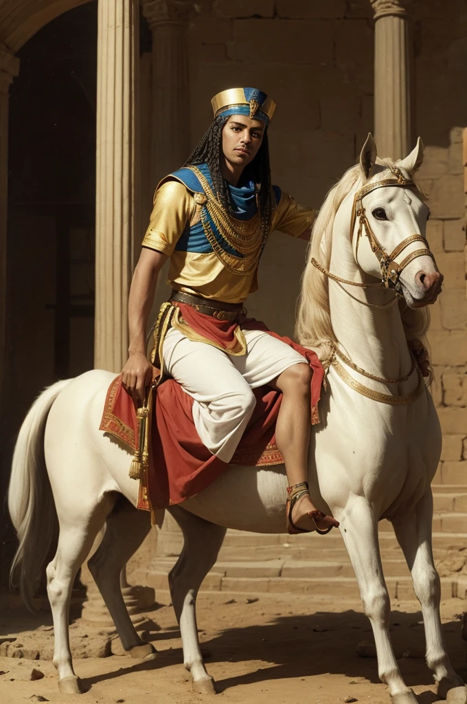 Joseph of Egypt sitting on Pharaoh's throne in the palace