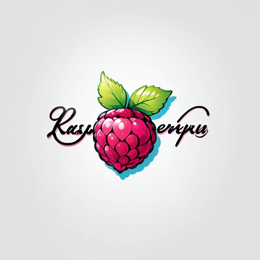 「Raspberry!」 cursive cute logo design, correct spelling, commercial design, plain background, sharp focus, vivid colors, pop, modern, sophisticated and eccentric, full of vitality, lively, minimalist, high quality, detailed, (best quality,4k,8k,highres,masterpiece:1.2), ultra-detailed, (realistic,photorealistic,photo-realistic:1.37)