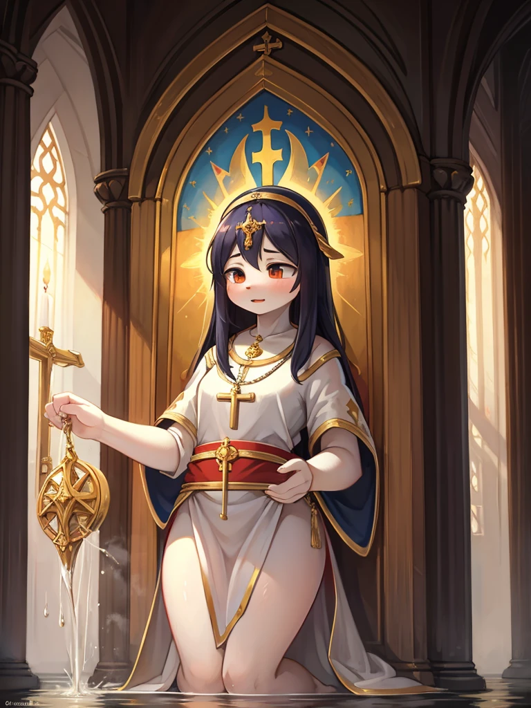 artistic, (Religious paintings) , goddess bestows pee , healthy , Holy Water