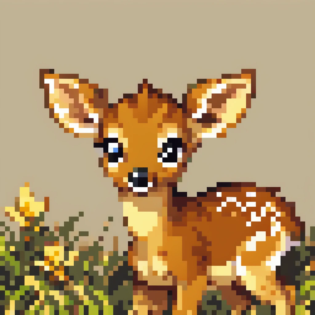 Baby deer, Pixel art, PixArFK,