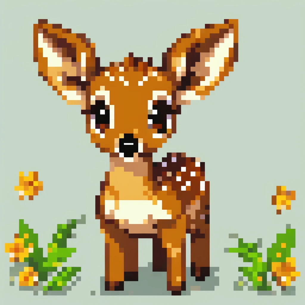Baby deer, Pixel art, PixArFK,