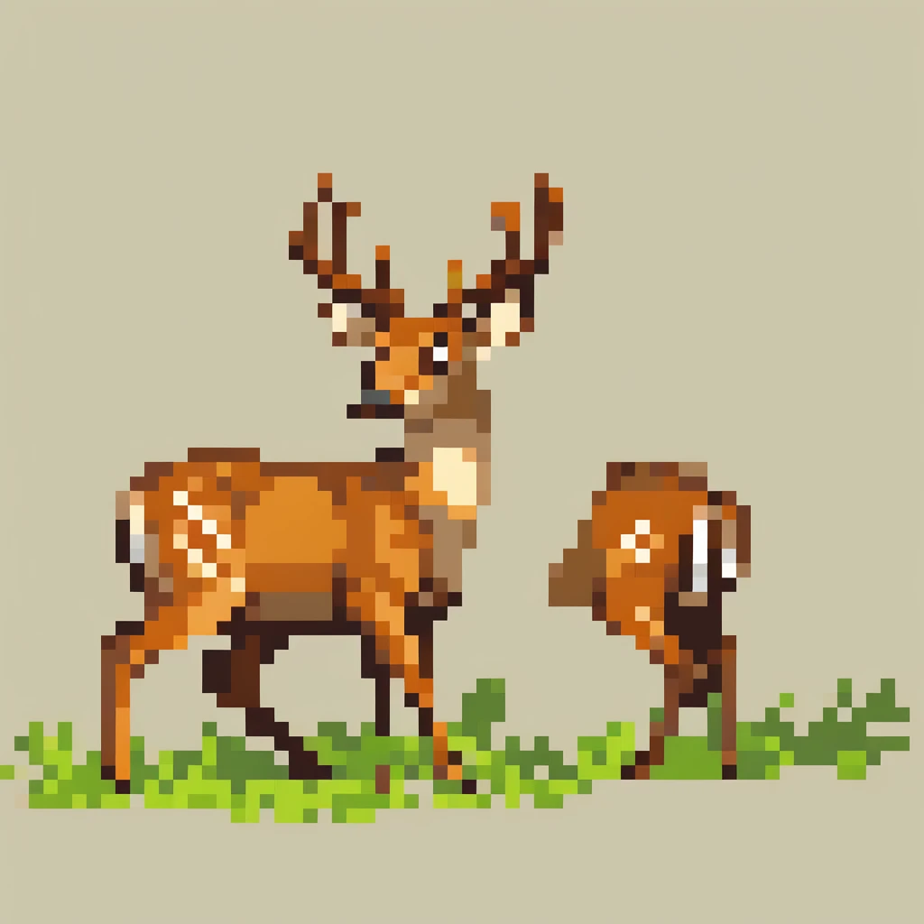 deer, Pixel art, PixArFK,