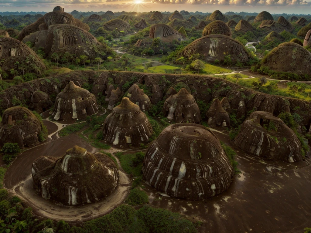 [[((Wide-angle aerial shot of the iconic Chocolate Hills in Bohol:1.6)), with their unique, rounded formations and lush greenery. The scene is set in the late afternoon with soft, natural lighting enhancing the beauty of the landscape. The expansive view captures the rolling hills covered in green grass, with the sun casting a warm glow over the entire area. The image should be in ((8K resolution:1.5)) with ((hyper-realistic detail:1.6)). The focus is entirely on the breathtaking landscape of the Chocolate Hills, showcasing their unique and captivating beauty.]]