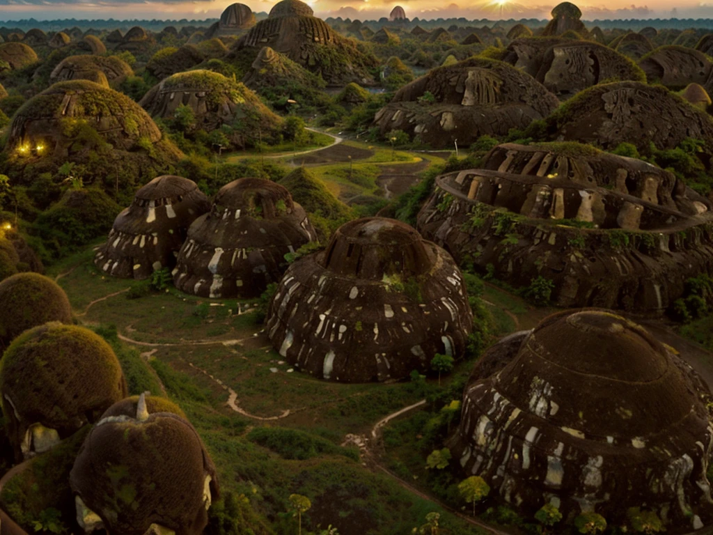 [[((Wide-angle aerial shot of the iconic Chocolate Hills in Bohol:1.6)), with their unique, rounded formations and lush greenery. The scene is set in the late afternoon with soft, natural lighting enhancing the beauty of the landscape. The expansive view captures the rolling hills covered in green grass, with the sun casting a warm glow over the entire area. The image should be in ((8K resolution:1.5)) with ((hyper-realistic detail:1.6)). The focus is entirely on the breathtaking landscape of the Chocolate Hills, showcasing their unique and captivating beauty.]]