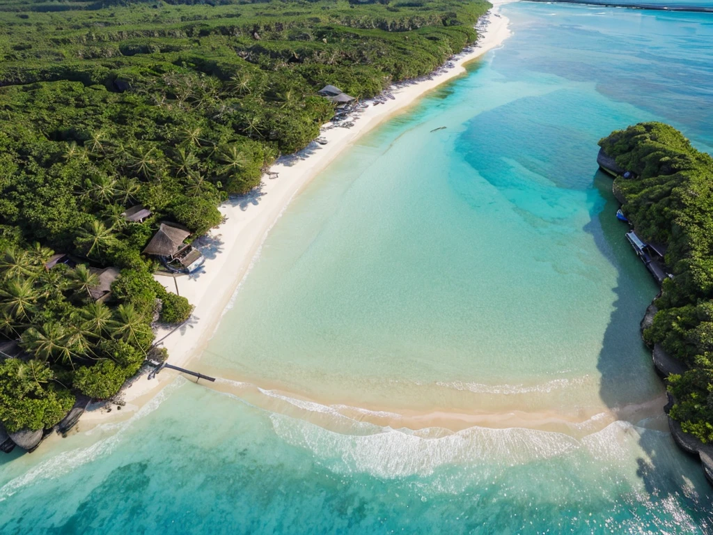 [[((Aerial drone shot of the beautiful late afternoon beach in Siargao:1.6)), with golden sands and gentle waves. The scene is bathed in the warm glow of the setting sun, creating a serene and picturesque atmosphere. The expansive beach view captures the tranquil shoreline and the ocean meeting the horizon, with the setting sun casting a golden hue over the scene. Palm trees line the beach, adding to the tropical vibe. The image should be in ((8K resolution:1.5)) with ((hyper-realistic detail:1.6)). The focus is entirely on the serene and picturesque beach setting in Siargao, capturing the essence of a perfect tropical beach.]]