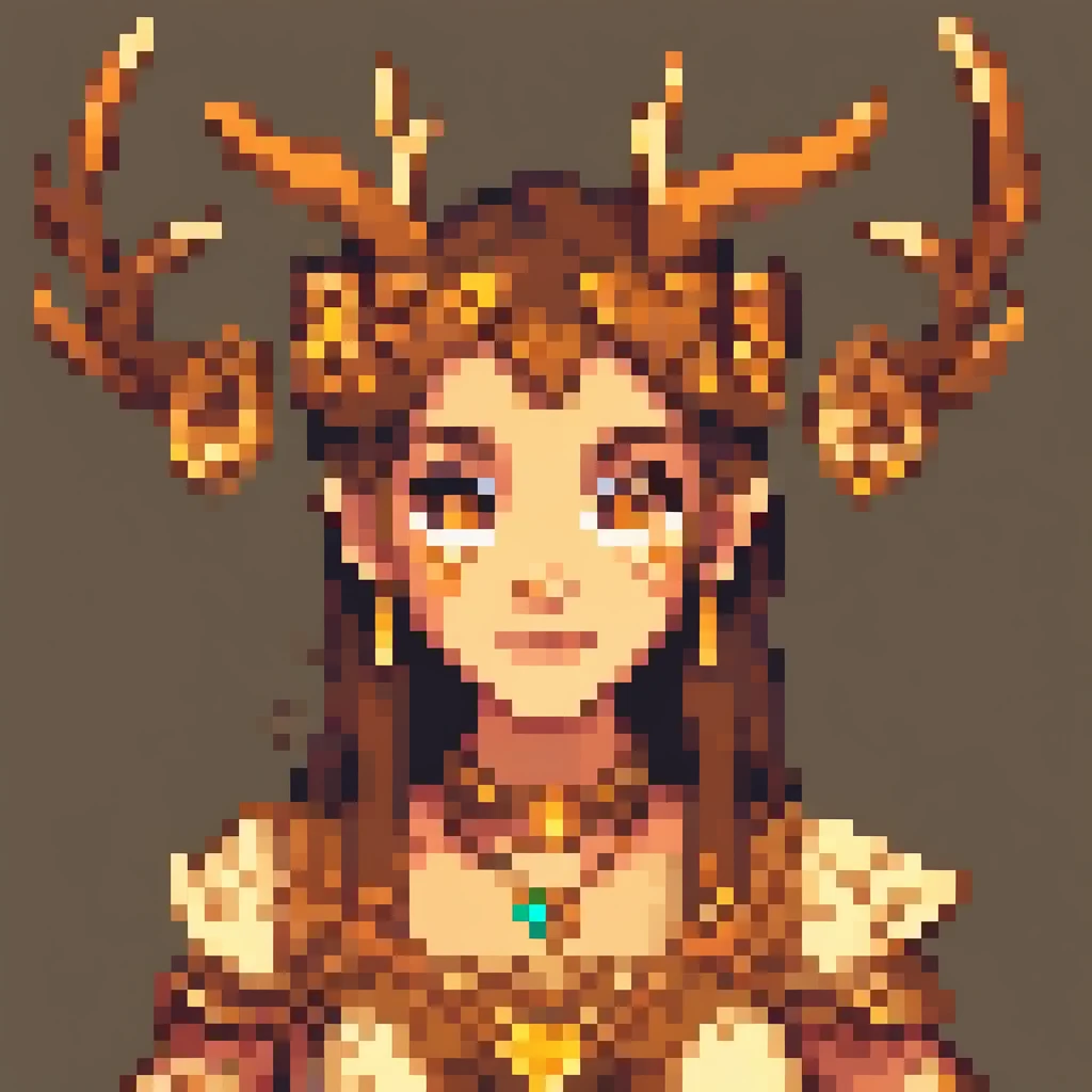 Deer Maiden,  Pixel art, PixArFK, 