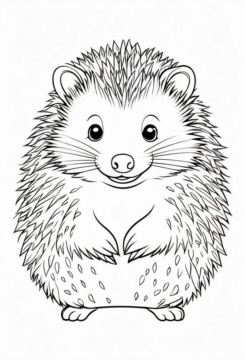 coloring page for kids, hedgehoh